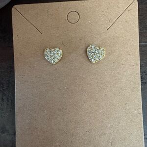 Gold Heart Stud Earrings